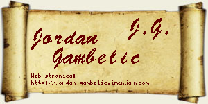 Jordan Gambelić vizit kartica